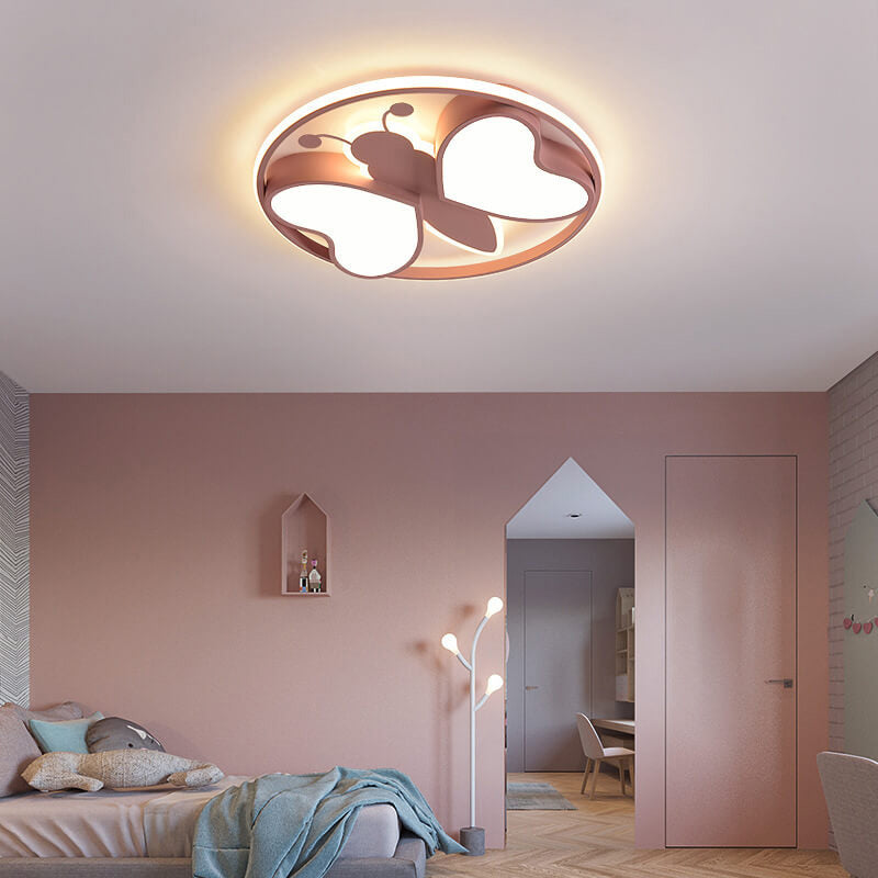 Lumendat Creative Cartoon Butterfly Round LED Flush Mount Ceiling Light Lumendat
