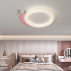 Lumendat Contemporary Creative Cartoon Panda PE Resin LED Kids Flush Mount Ceiling Light For Bedroom Lumendat