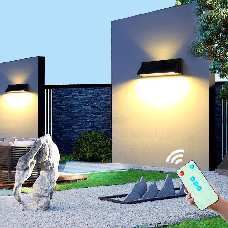 Outdoor Solar Waterproof Rectangular Slant LED Patio Wall Sconce Lamp Lumendat