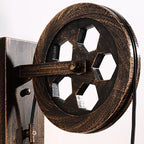 Vintage Industrial Iron Pulley Cage 1-Light Wall Sconce Lamp Lumendat