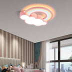 Childlike Cartoon Rainbow Cloud Design LED Flush Mount Light Lumendat