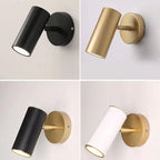 Modern Simplicity Plated Cylindrical Spotlight 1-Light Reading Wall Sconce Lamp