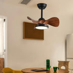 Contemporary Retro Round Acrylic ABS LED Downrods Ceiling Fan Light For Bedroom Lumendat