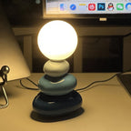 Modern Minimalist Pebble Ceramic Glass USB LED Table Lamp Lumendat