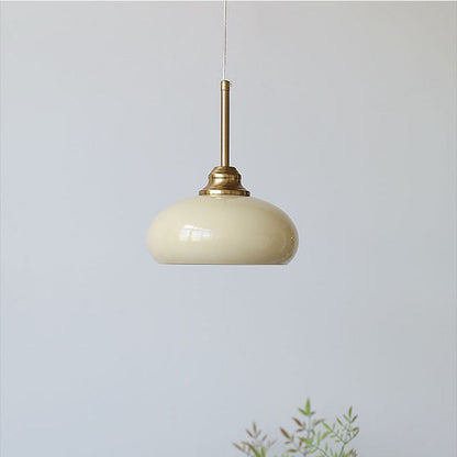 Traditional French Oval Iron Glass 1-light Pendant Light for Bedroom