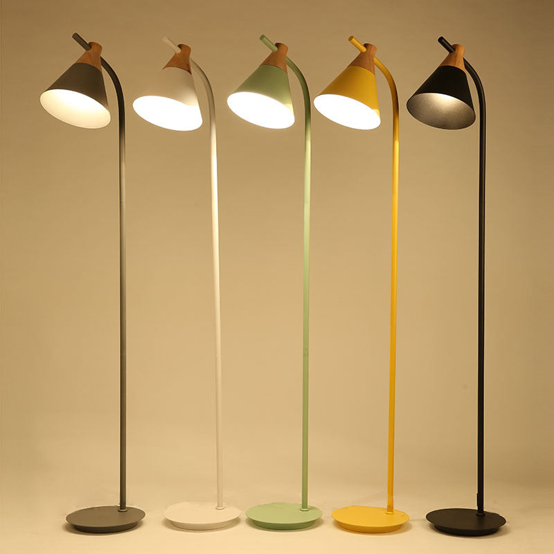 Contemporary Nordic Round Macaron Metal 1-Light Standing Floor Lamp For Living Room Lumendat