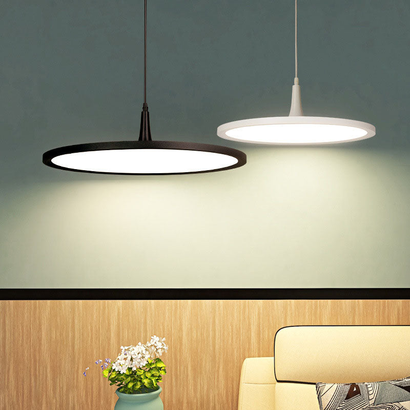 Modern Minimalist Aluminum Round Shape LED Pendant Light for Dining Room BulbSquare
