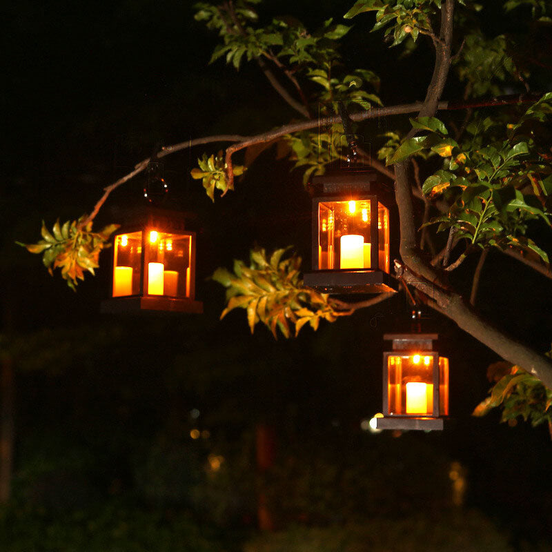Solar Retro Candle Lantern LED Outdoor Hanging Light Lumendat