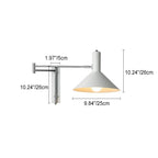 Modern Minimalist Round Tapered Iron 1-Light Retractable Wall Sconce Lamp For Bedroom Lumendat