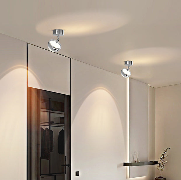 Modern Simplicity Cylinder Acrylic Aluminum Iron LED Spotlight Semi-Flush Mount Ceiling Light For Living Room