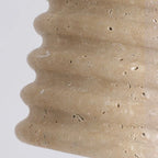 Japanese Wabi-sabi Yellow Travertine Cylinder Lampshade Wood 1-light Pendant Light Lumendat