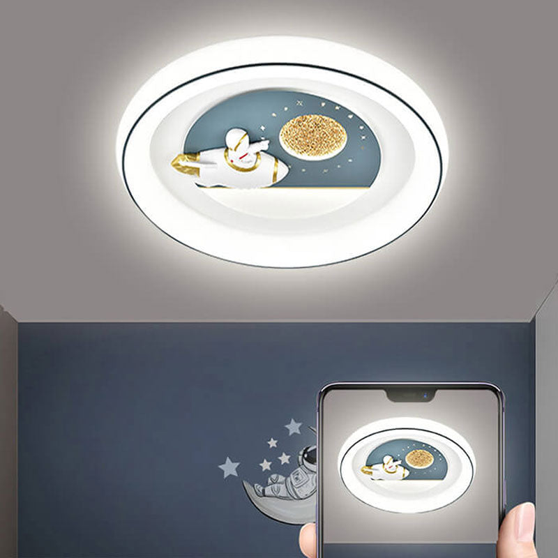 Lumendat Childlike Eye Protection Cartoon Space Villain LED Flush Mount Light Lumendat