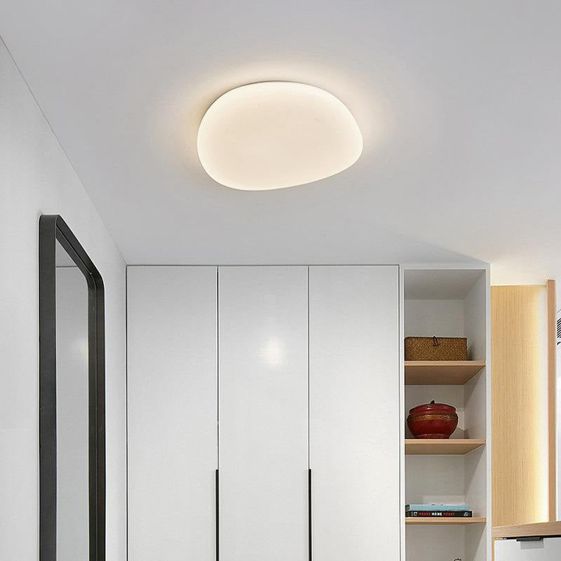 Modern Minimalist Pebble Shape Acrylic Hardware LED Flush Mount Ceiling Light For Bedroom Lumendat