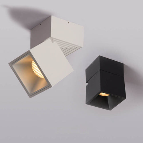 Modern Pure Black White Foldable LED Semi-flush Mount Light
