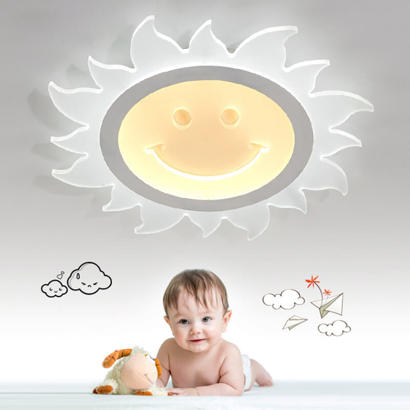 Creative Cartoon Smiley Sun LED Flush Mount Ceiling Light Lumendat