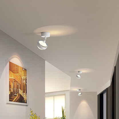 Modern Simplicity Cylinder Acrylic Aluminum Iron LED Spotlight Semi-Flush Mount Ceiling Light For Living Room