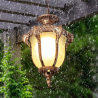 Traditional European Waterproof Aluminum Frame Glass Shade 1-light Pendant Light for Garden