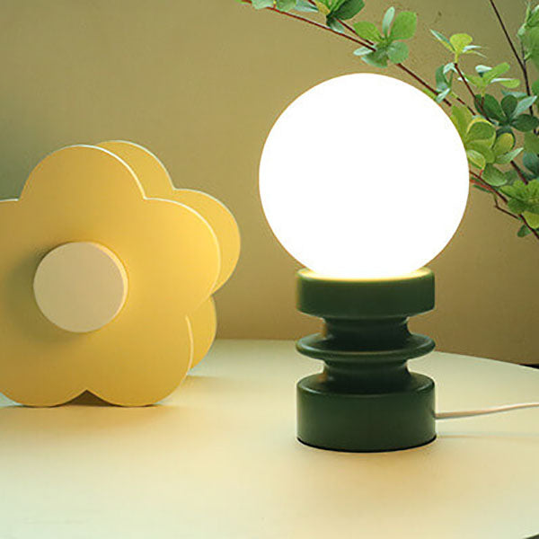 Vintage Orange Solid Glass 1-Light Table Lamp Lumendat