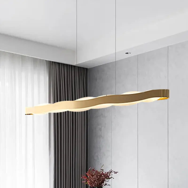 Modern Luxury Stainless Steel Long Bar Acrylic LED Chandelier BulbSquare