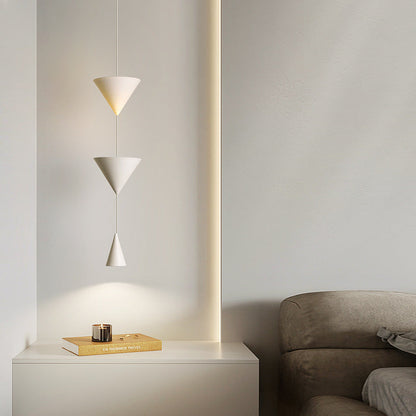 Modern Minimalist Cone Iron Aluminum Acrylic LED Pendant Light for Bedroom