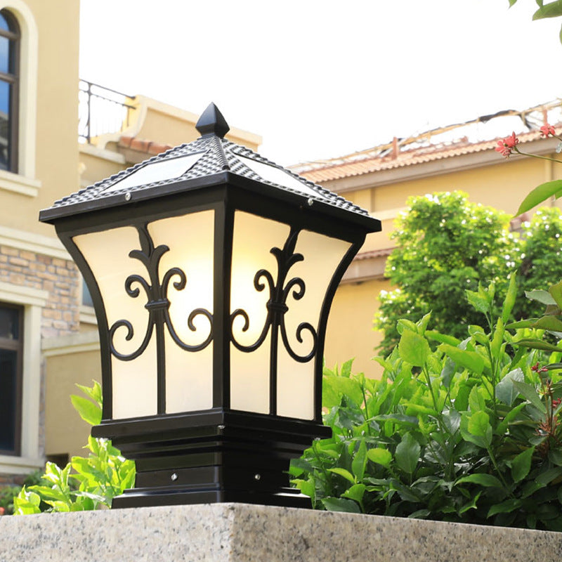 Modern Vintage Waterproof Patio Solar Outdoor Column Head Light Lumendat