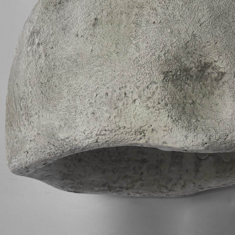 Contemporary Nordic Rough Rock Texture Semicircular 1-light Pendant Light for Dining Room