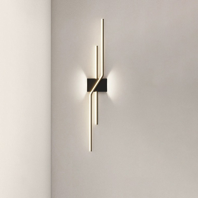Modern Minimalist Aluminum Geometric Long Straight Line LED Wall Sconce Lamp For Living Room Lumendat