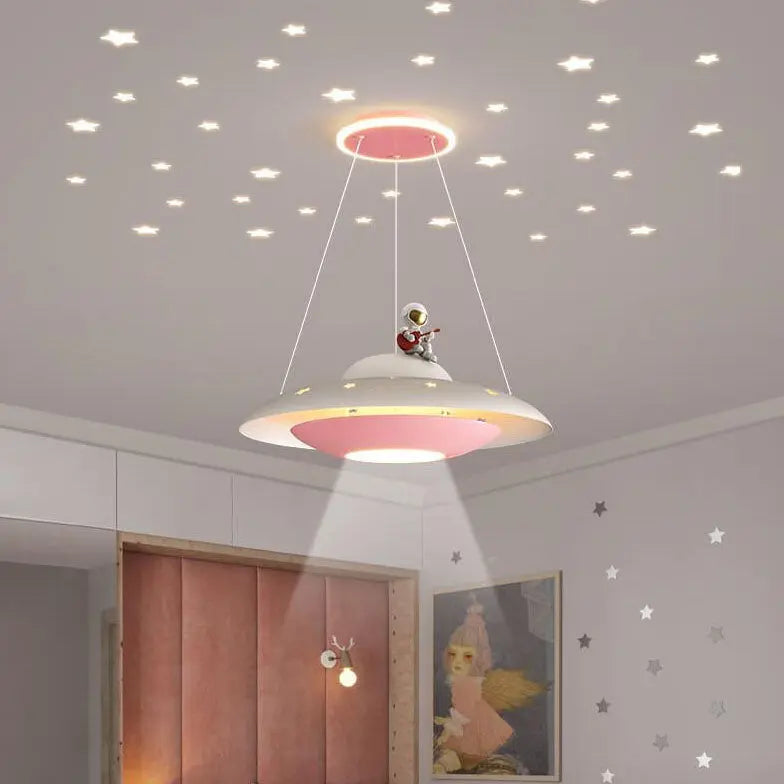 Modern Creative Flying Saucer Space Astronaut Children LED Chandelier Lumendat