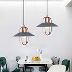 Industrial Creative Wrought Iron Conical Column Frame 1-Light Pendant Light