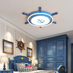 Lumendat Modern Children's Pirate Ship Rudder Iron Acrylic LED Flush Mount Ceiling Light Lumendat