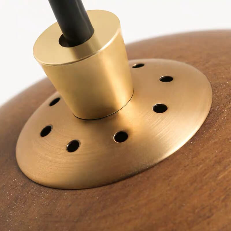 Nordic Minimalist Solid Wood Dome Glass Lampshade LED Pendant Light BulbSquare