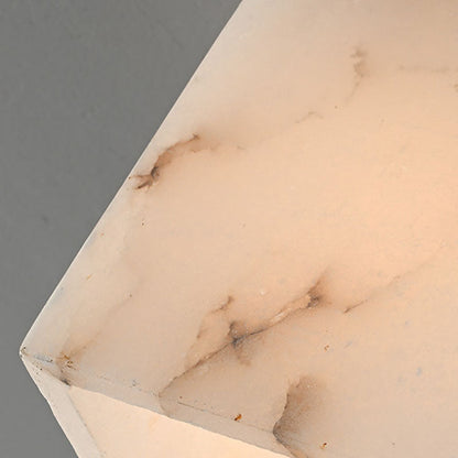Traditional Chinese Copper Marble Cubic Ball Round Square 1-Light Semi-Flush Mount Ceiling Light For Hallway