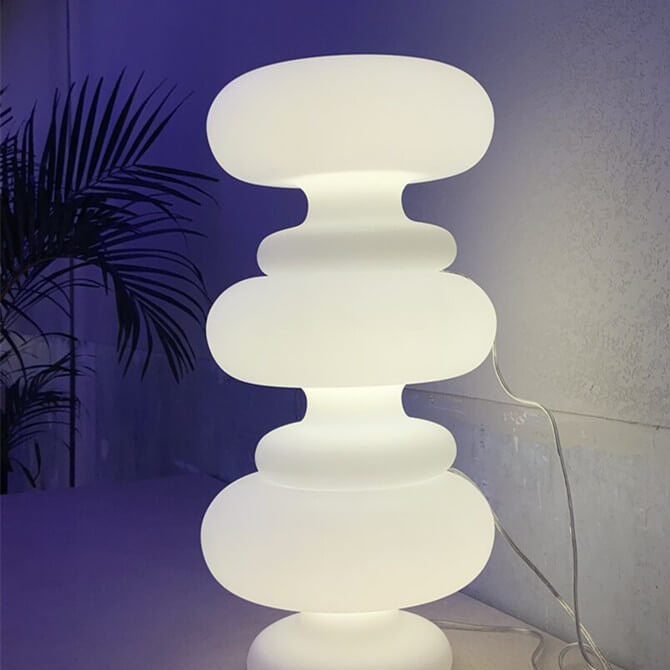 Danish Milk White Mushroom 1-Light Table Lamp Lumendat