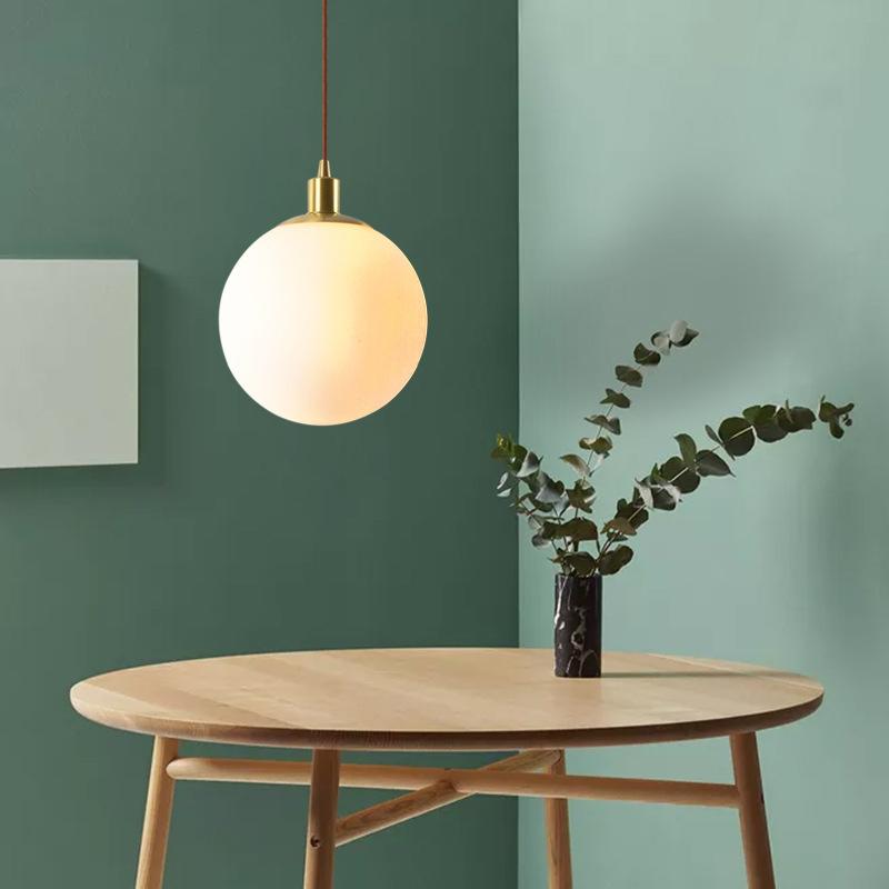 Nordic Minimalist Milky White Glass Ball 1-light Pendant Light
