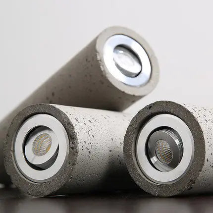 Contemporary Industrial Cylindrical Rough Texture Cement 1-light Pendant Light for Living Room Lumendat
