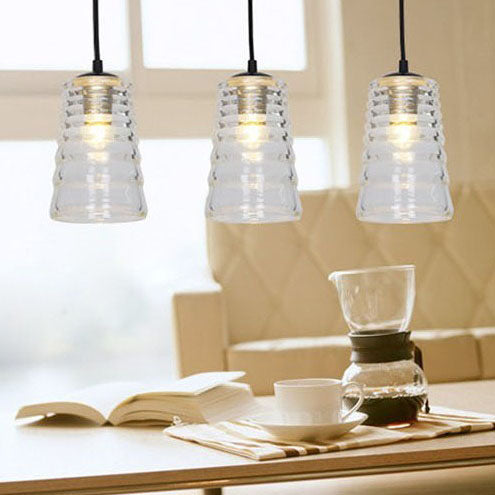 Modern Industrial Clear Glass Iron 1-light Pendant Light BulbSquare