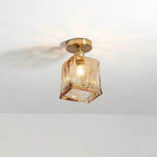 Modern Glass Japanese Amber Multi-Style 1-Light Flush Mount Light Lumendat