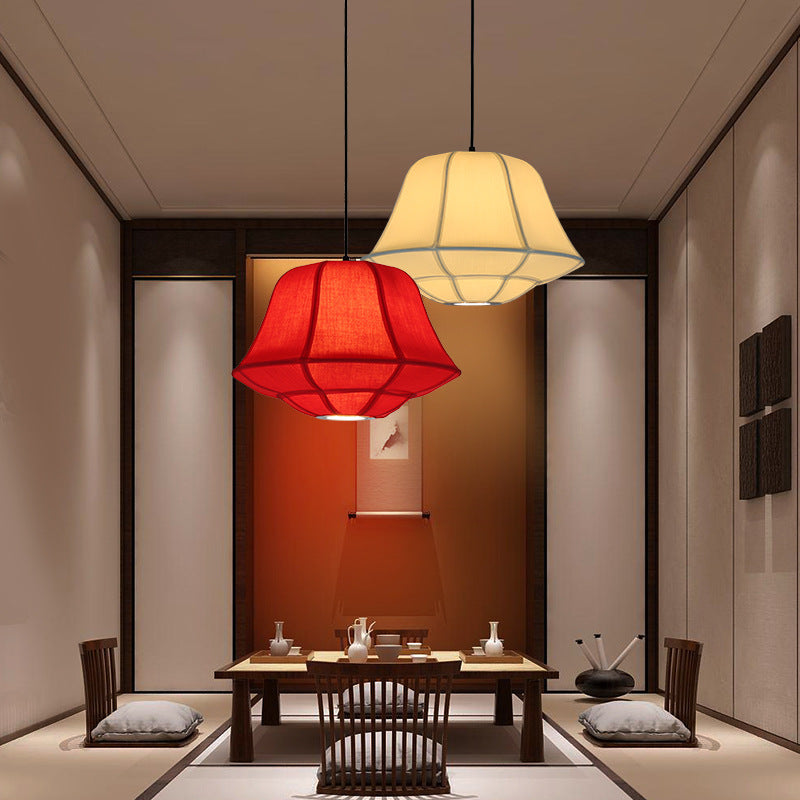 Modern Chinese Iron Sheepskin Oval Lantern 1-light Pendant Light