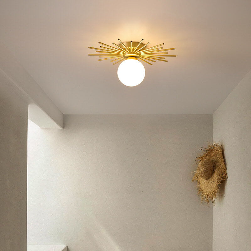 Glass Ball 1-light Semi-flush Mount Lighting