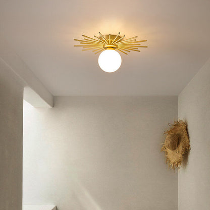 Glass Ball 1-light Semi-flush Mount Lighting