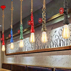 Modern Vintage Industrial Twine Iron 1-light Pendant Light BulbSquare