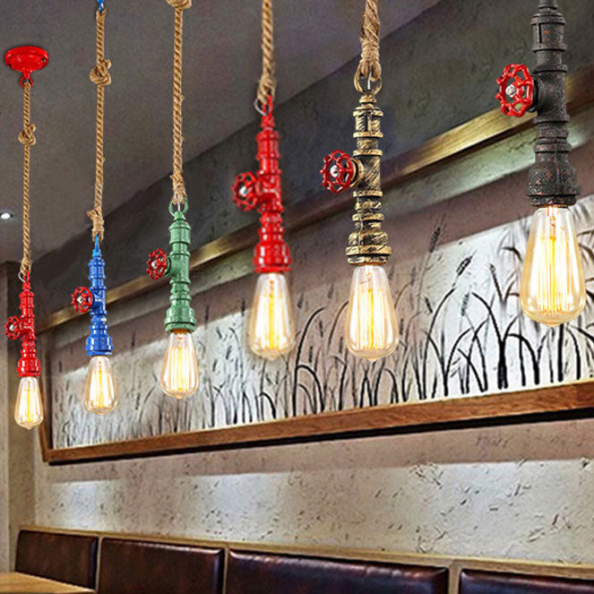 Modern Vintage Industrial Twine Iron 1-light Pendant Light
