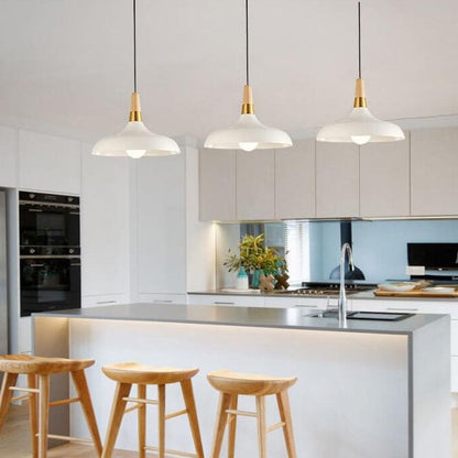 Nordic Macaron Barn Metal Wood 1-light Pendant Light