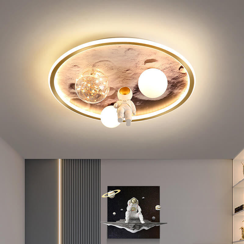 Lumendat Cartoon Childlike Creative Spaceman Design LED Flush Mount Light Lumendat
