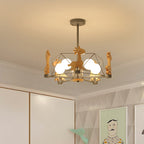 Lumendat Scandinavian Modern Children's Giraffe Diamond Pentagram Iron 5-Light Island Chandelier Lumendat