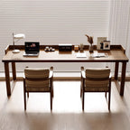 Traditional Rustic Rectangular Wood Desks Two Legs For Home Office DFM-F