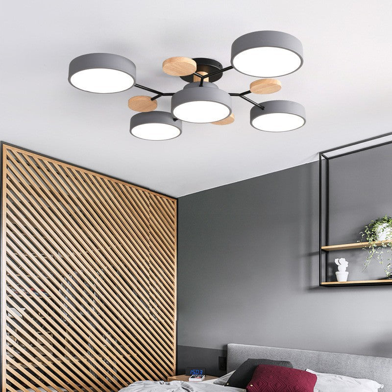 Contemporary Scandinavian Round Molecule Branch Design LED Semi-Flush Mount Ceiling Light For Living Room Lumendat