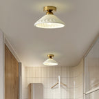 Modern Light Luxury Ceramic Disc 1-light Semi-flush Mount Lighting