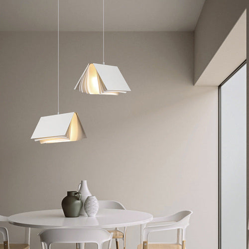 Contemporary Creative Book Shape Iron Pc Fabric 1-light Pendant Light for Living Room