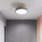 Nordic Wood Round Acrylic LED Semi-Flush Mount Ceiling Light Lumendat